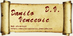 Danilo Venčević vizit kartica